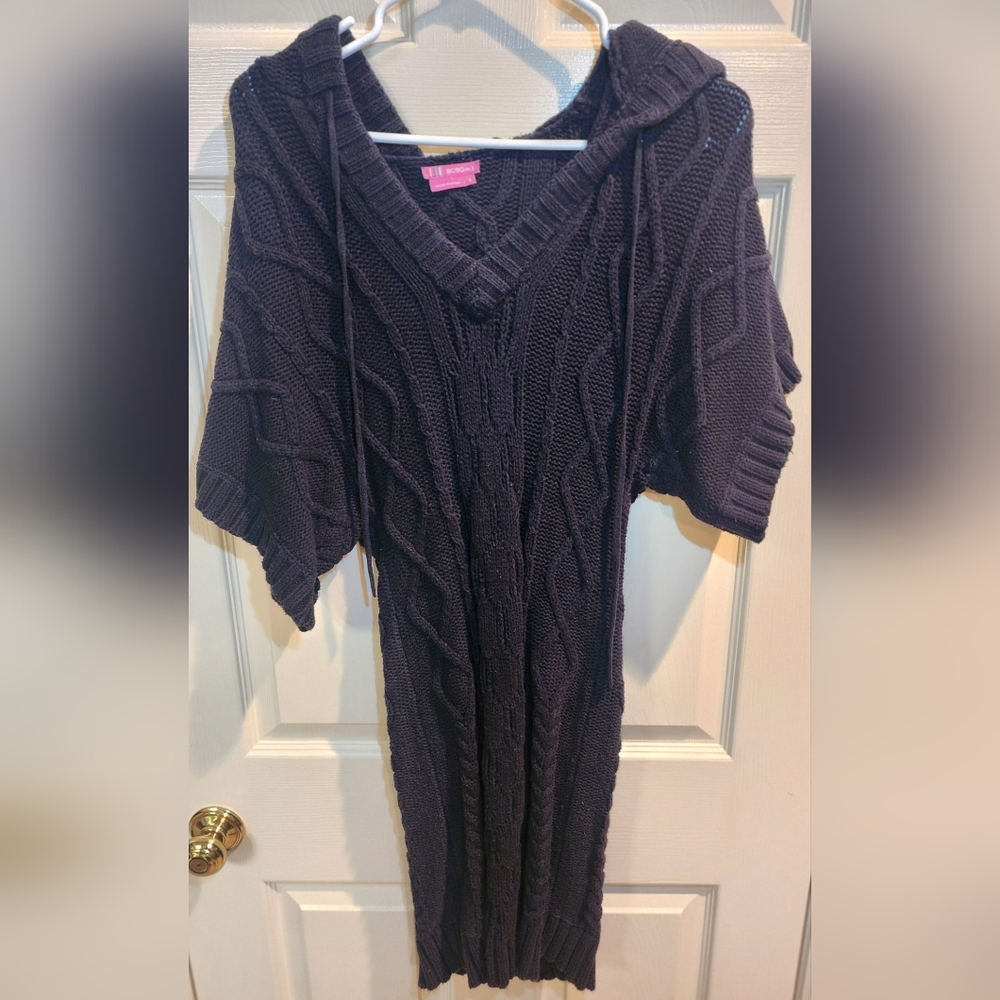 BCBGirls Black Cable Knit Sweater Dress Size Small